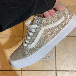 Silver sparkly Vans